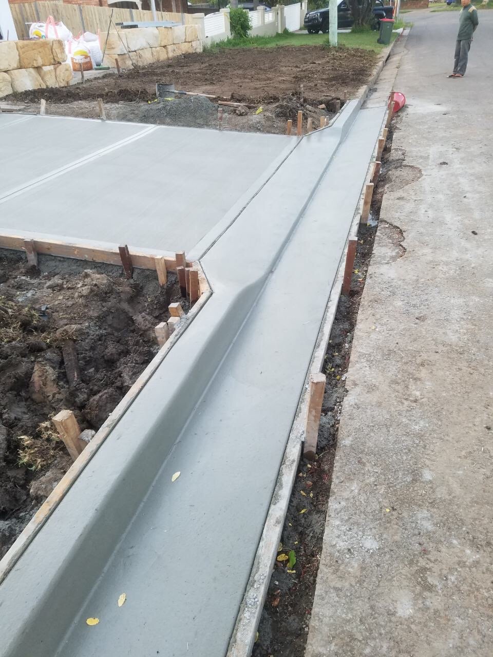 Modern concrete patio