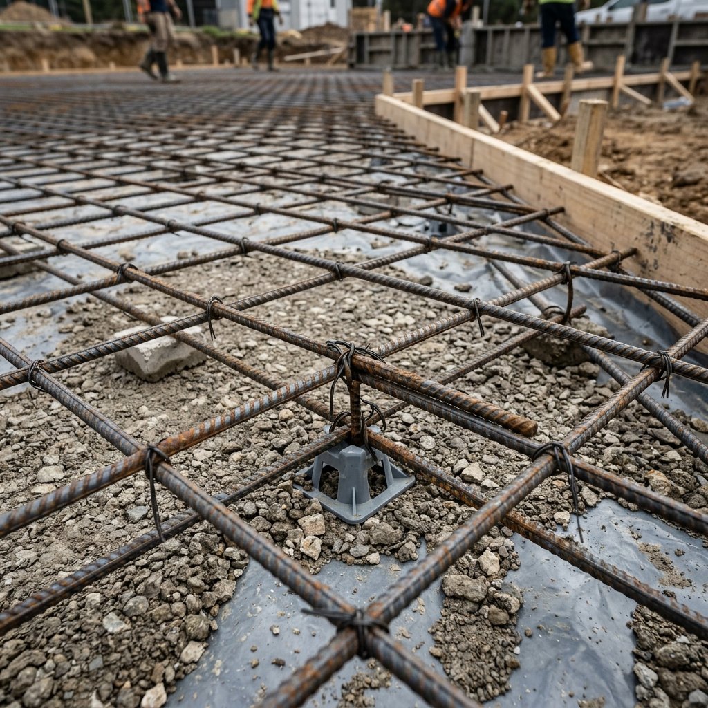 Concrete reinforcing steel mesh